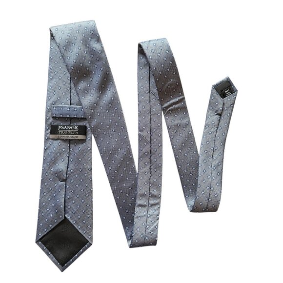 Jos. A. Bank Traveler Stain-Resistant Tie Long Size 61" Blue Micro Dot Pattern - Picture 10 of 13